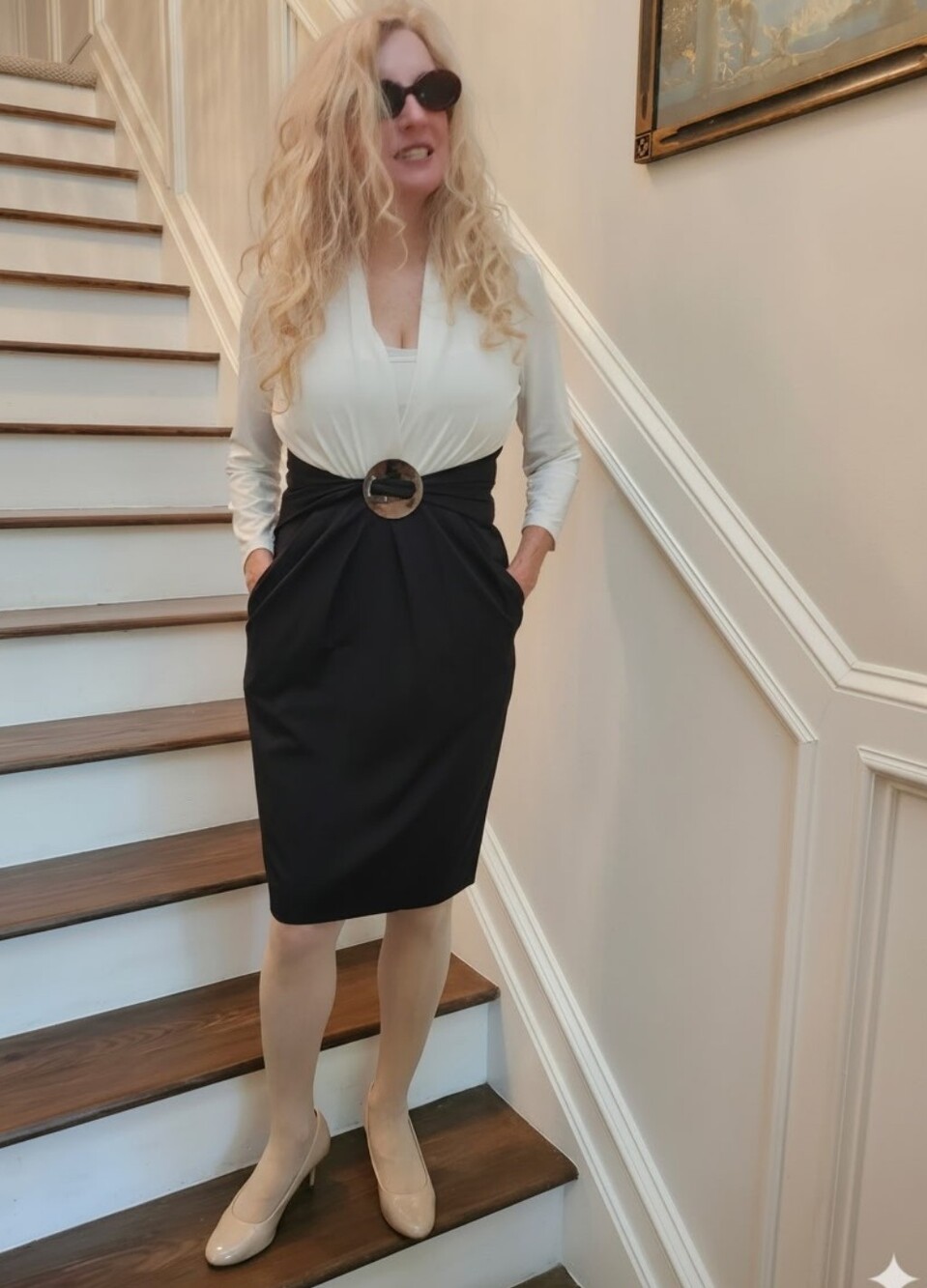 Cache Gorgeous Ex Cond/Pro CleanedHigh-Waist Decorative Buckle Dress, 10, $45